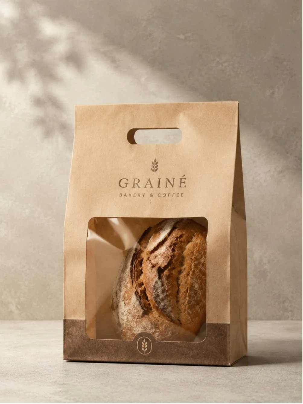 Custom SOS paper bags with block-bottom for food service and grocery