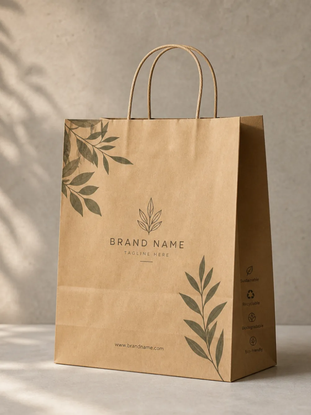 Custom tote paper bags with open-top design for retail and lifestyle